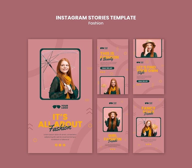 PSD gratuito modello di storie instagram azienda di moda