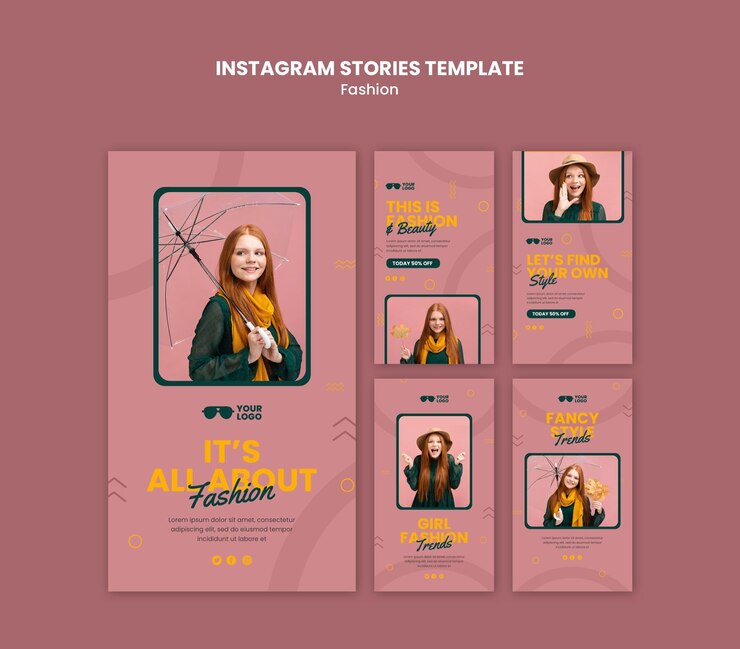 Free PSD fashion company instagram stories template