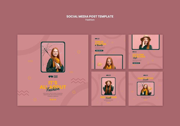 Free PSD fashion company social media post template