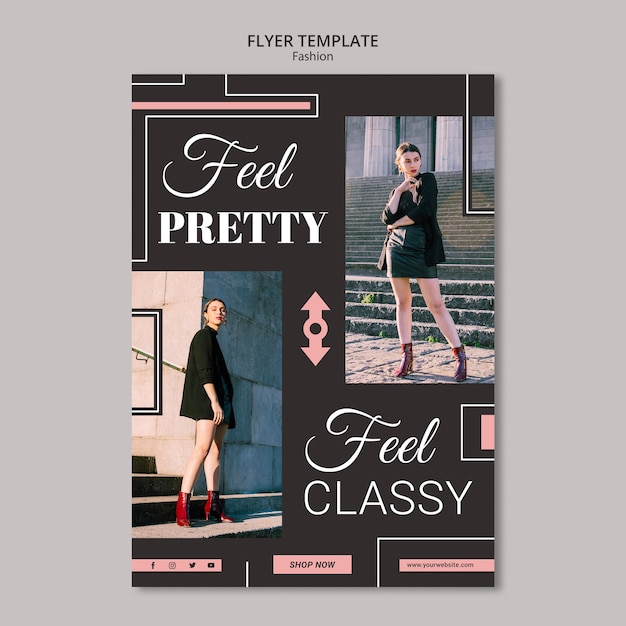 Fashion concept flyer template design