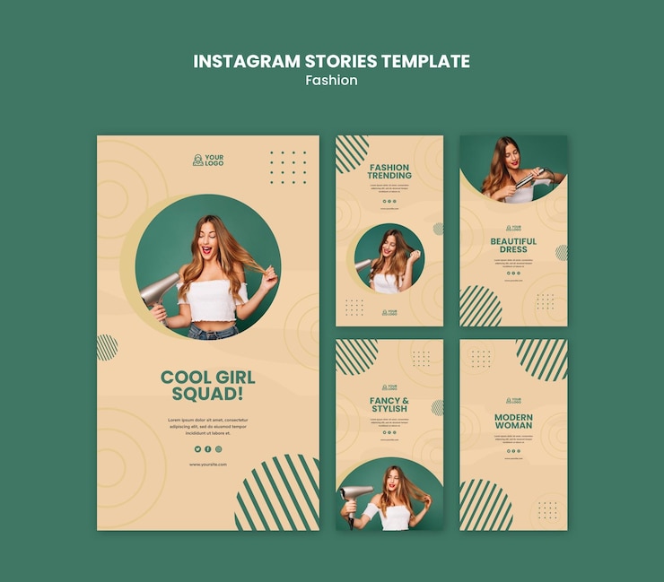 Free PSD fashion concept instagram stories template