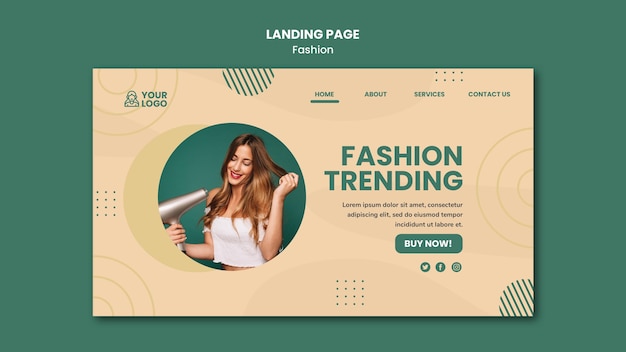 Free PSD fashion concept landing page template