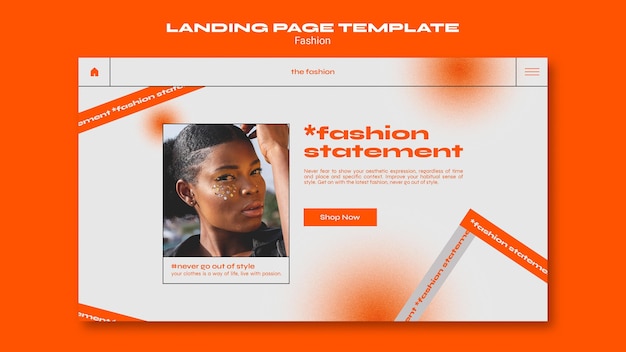 Free PSD fashion concept landing page template