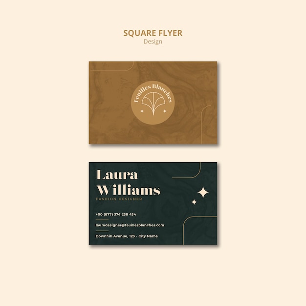 Fashion design business card template