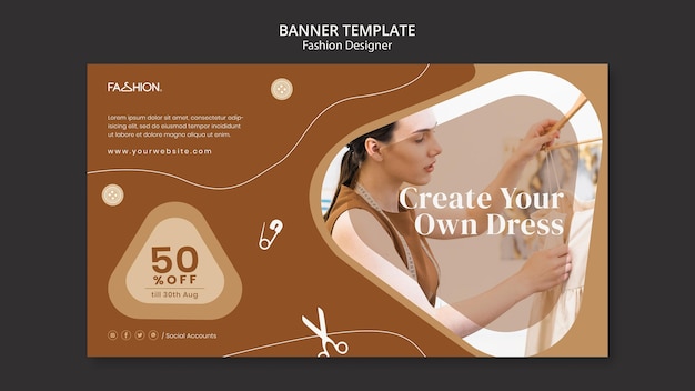 Fashion design landing page template