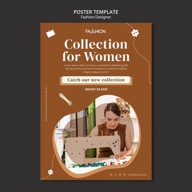 Fashion design poster template