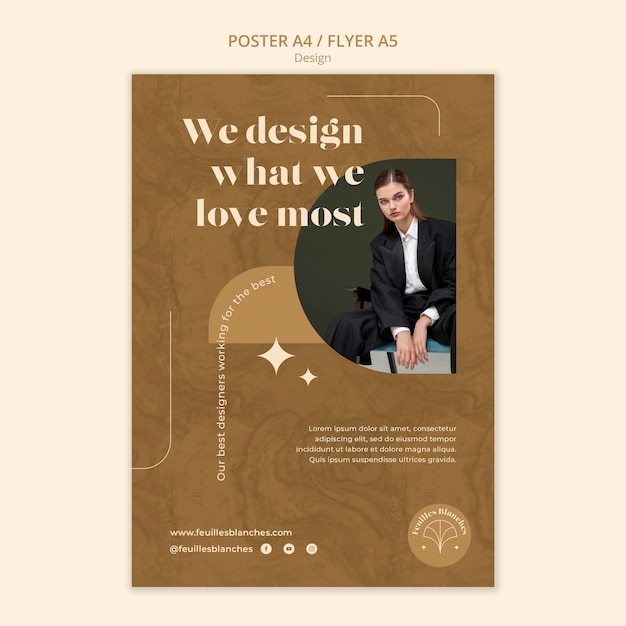 PSD gratuito modello del manifesto di design di moda