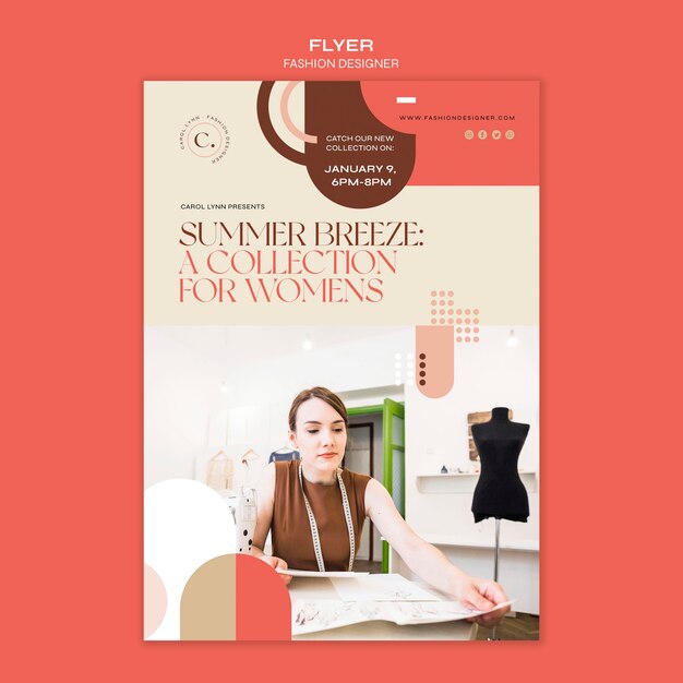 fashion designer concept flyer template