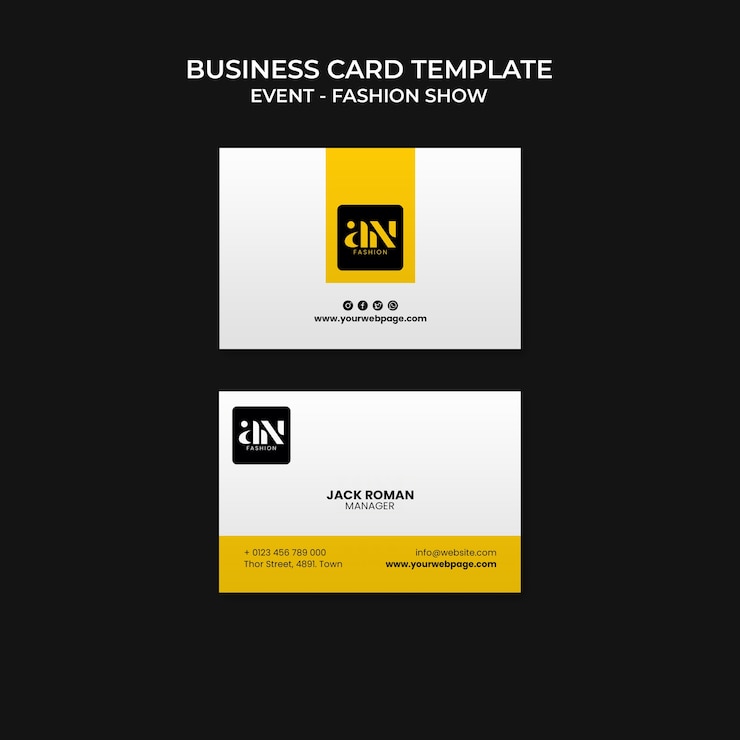 Free PSD fashion event business card template