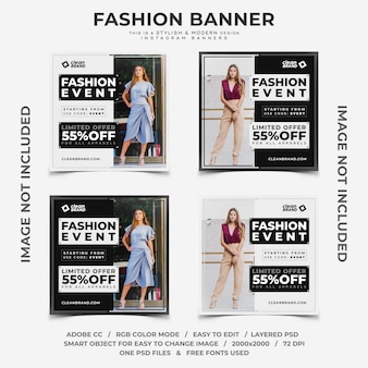 Fashion event discounts instagram banners