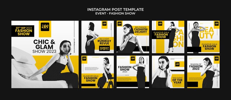 Бесплатный PSD посты о модных событиях в instagram