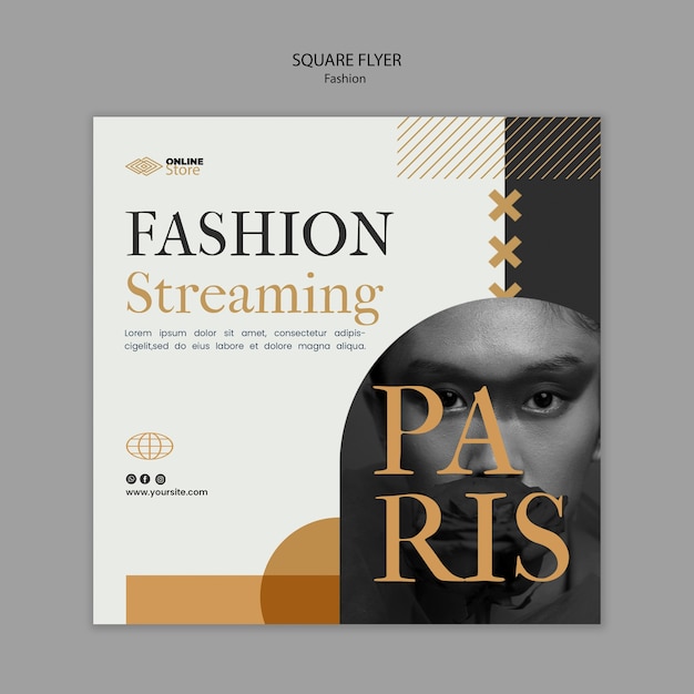 Free PSD fashion event square flyer template