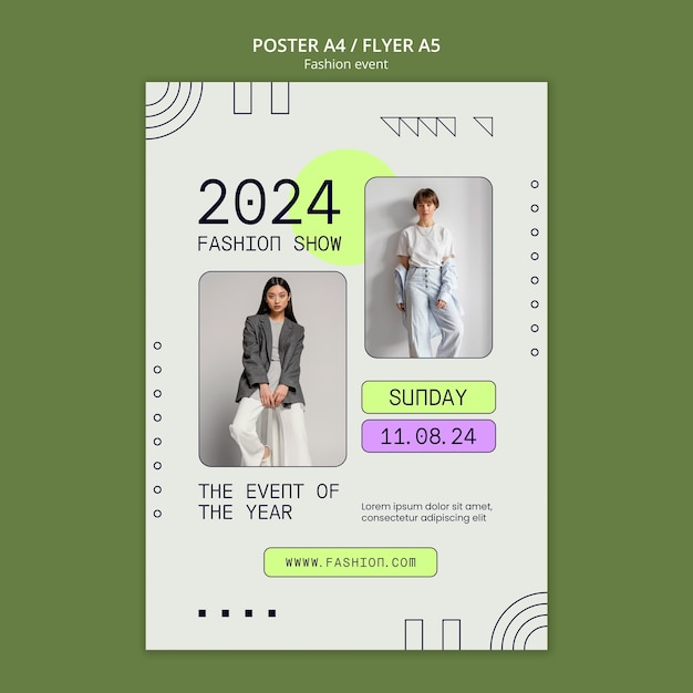 Free PSD fashion event template design