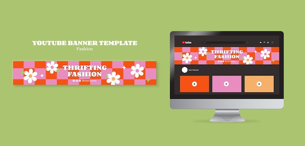 PSD gratuito modello di banner youtube per eventi di moda