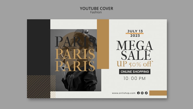 Free PSD fashion event youtube cover template