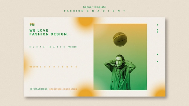 Free PSD fashion gradient horizontal banner template