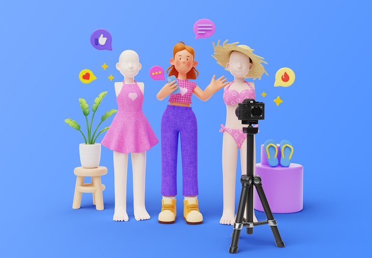 Free PSD fashion influencer character  design