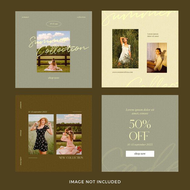 無料PSD ファッションinstagramの投稿バナーはプレミアムpsdを設定します