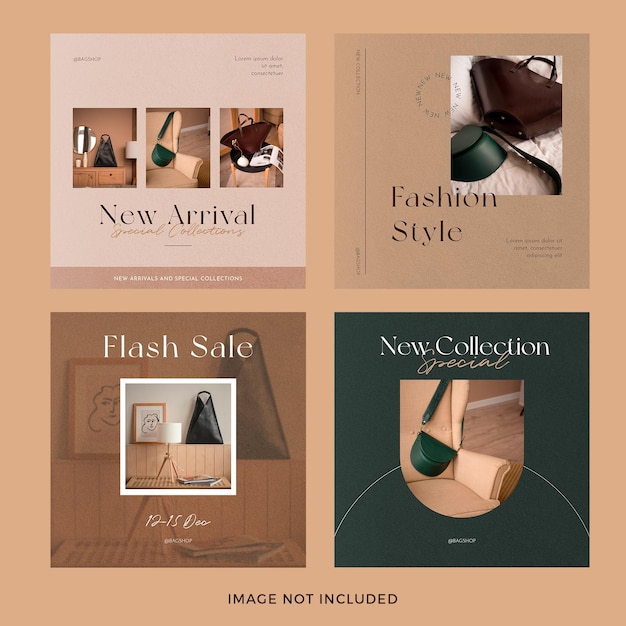 Fashion instagram post set psd