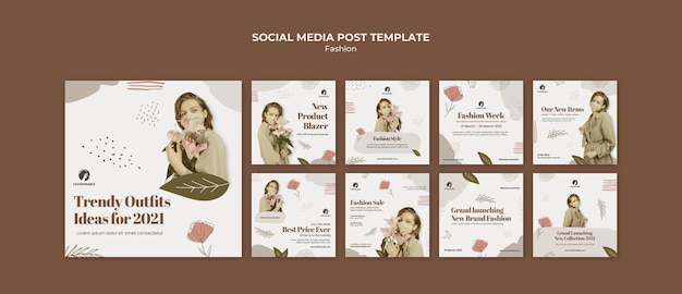 Free PSD fashion instagram posts template with photo