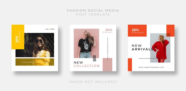 Fashion Instagram social media post template set