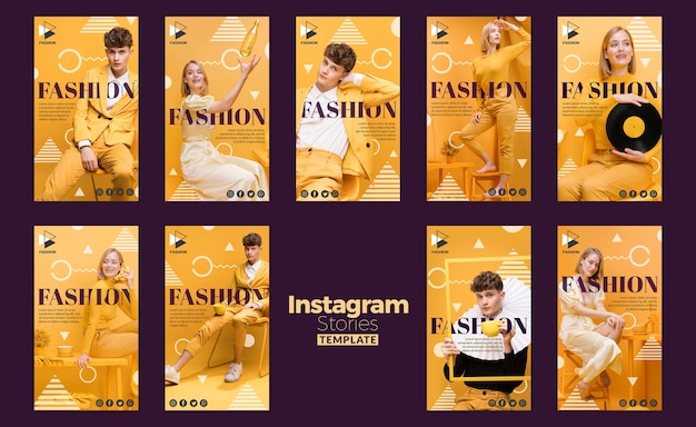 PSD gratuito modello di storie di moda instagram