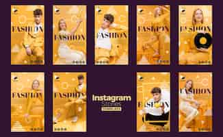 PSD gratuito modello di storie di moda instagram