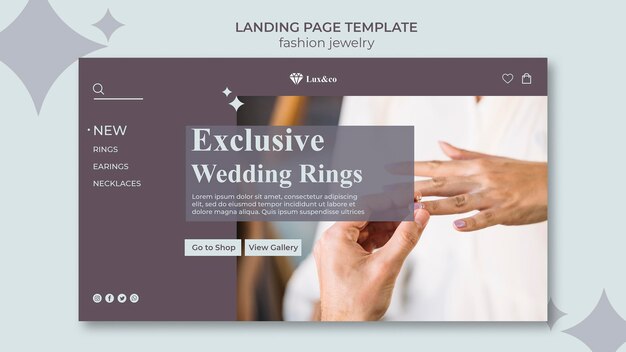 写真付きファッションジュエリーウェブテンプレート