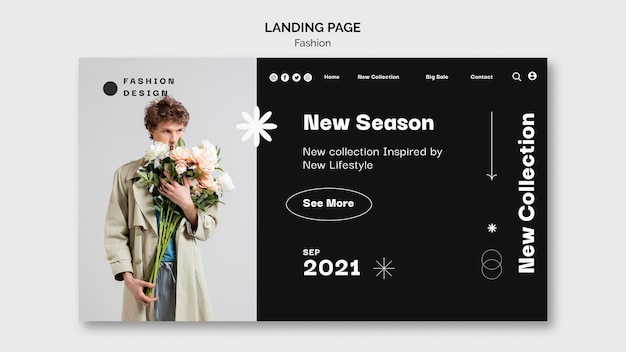 Free PSD fashion landing page design template