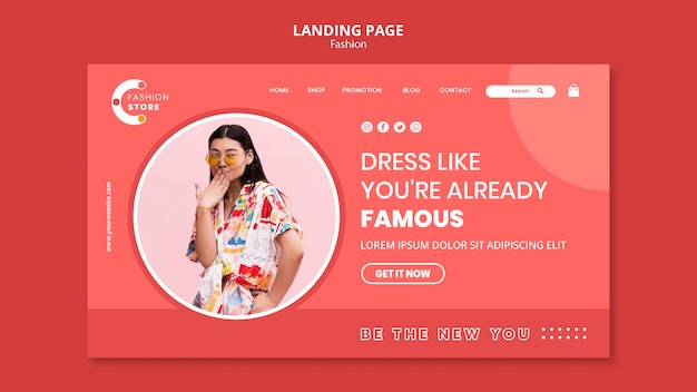 Fashion Landing Page with Woman Photo – Free Download