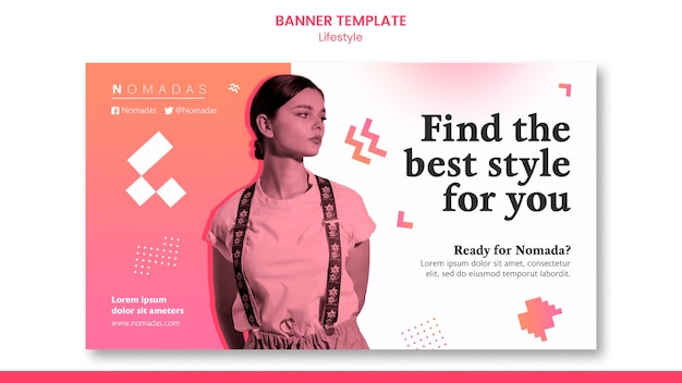 Banner di stile di vita alla moda