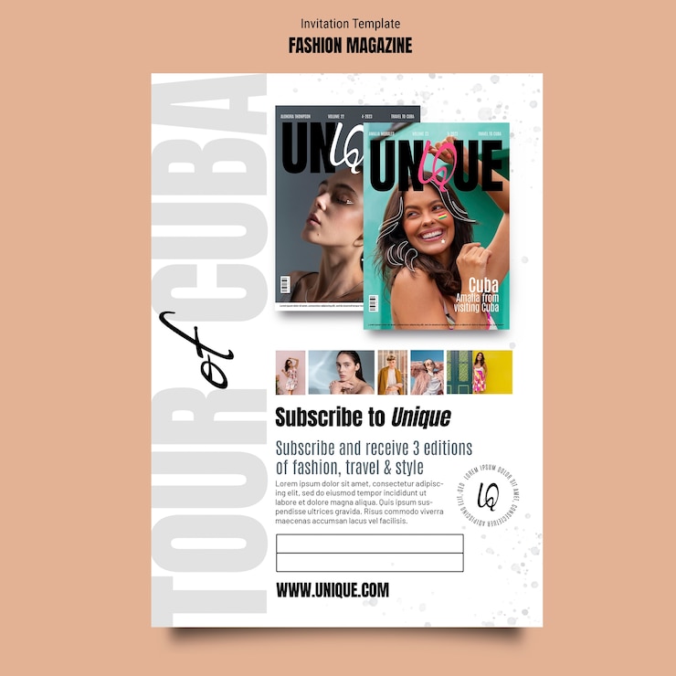 無料PSD ファッション雑誌のテンプレート デザイン