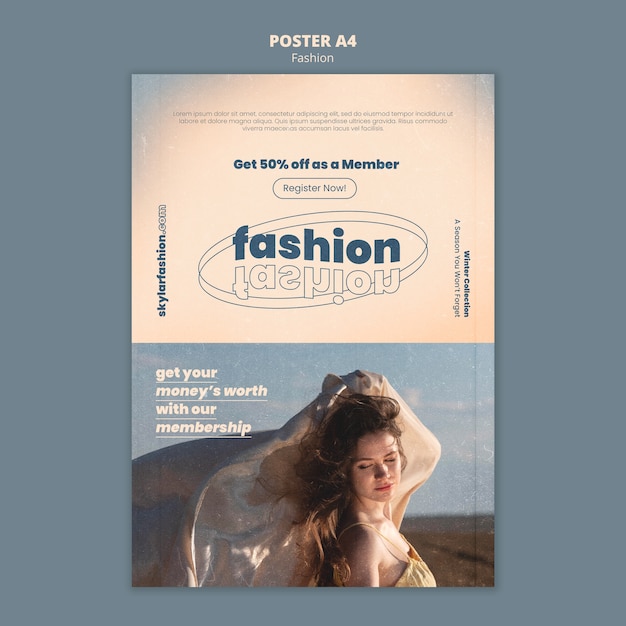 Design del modello di poster di appartenenza alla moda