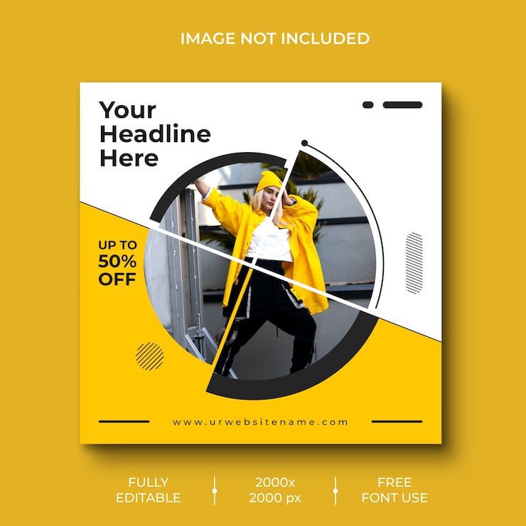 Free PSD fashion minimal social media post template