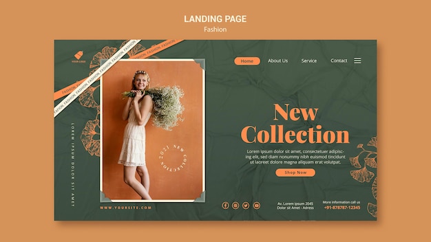 Fashion model landing page