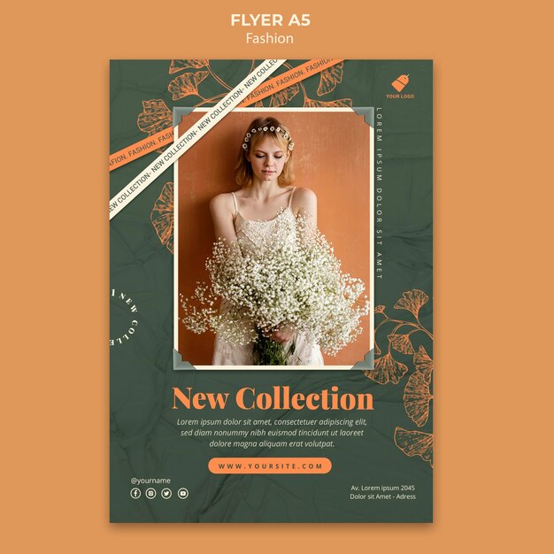 ファッションモデルポスターテンプレート