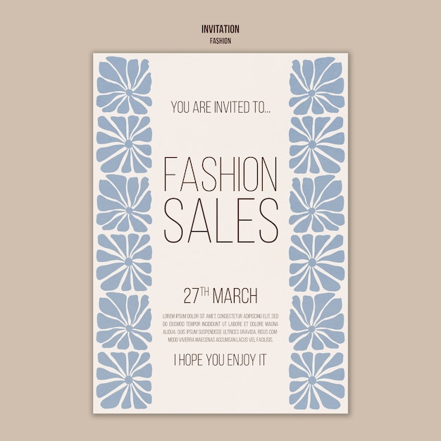 Free PSD fashion new collection invitation template