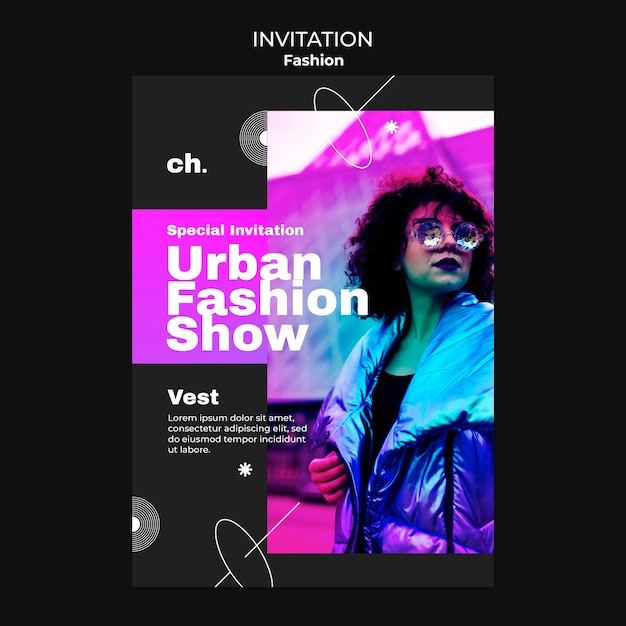 Free PSD fashion new collection invitation template