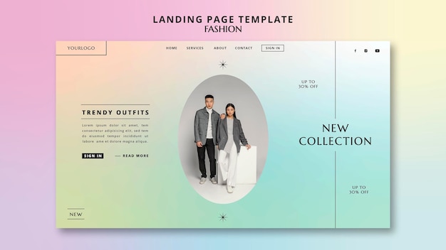 Free PSD fashion new collection landing page template