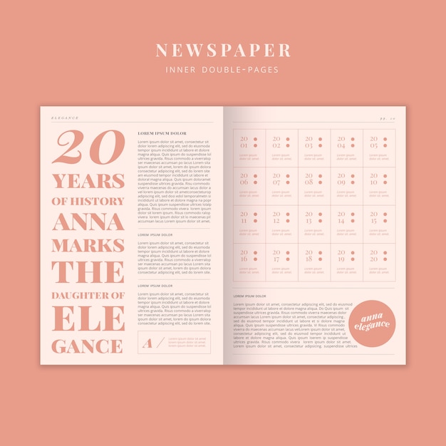 Free PSD fashion newspaper inner double-pages
