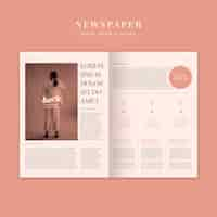 Free PSD fashion newspaper with woman model