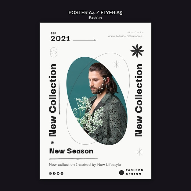 PSD gratuito modello di progettazione di poster di moda