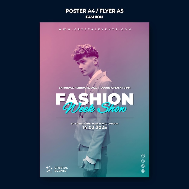 PSD gratuito modello di poster di moda