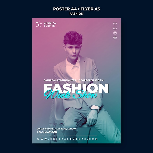 Modello di poster di moda