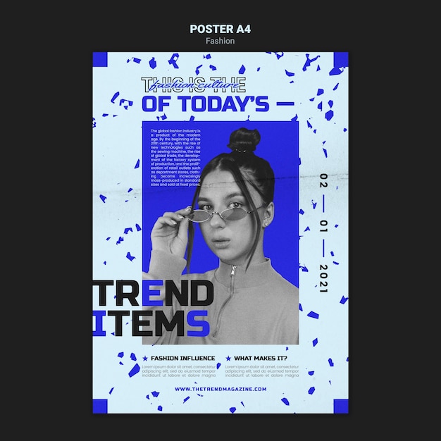 PSD gratuito modello di poster di moda