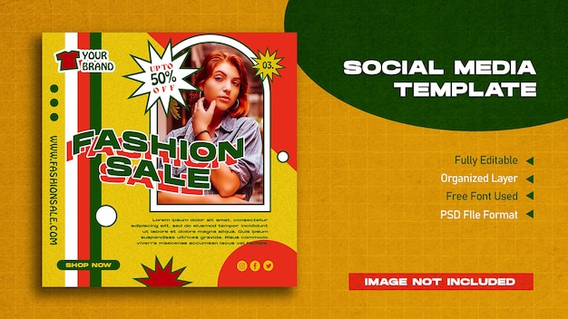 Free PSD fashion retro instagram post template