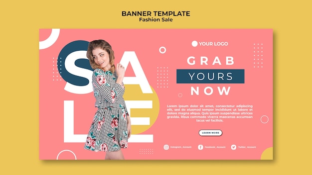 Fashion sale banner template design