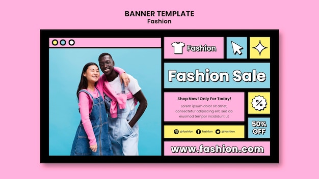 Fashion sale banner template Free Psd