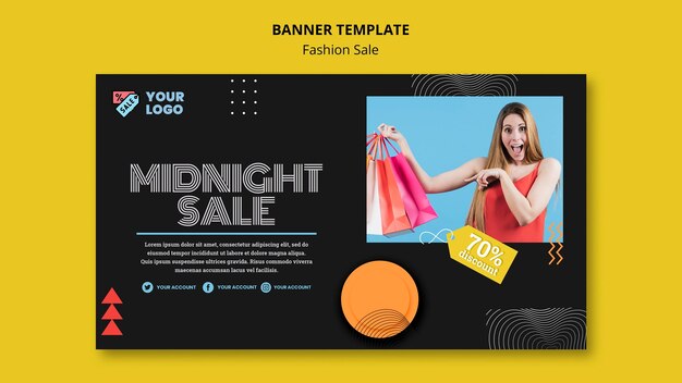 Free PSD fashion sale concept banner template