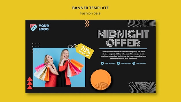 Free PSD fashion sale concept banner template